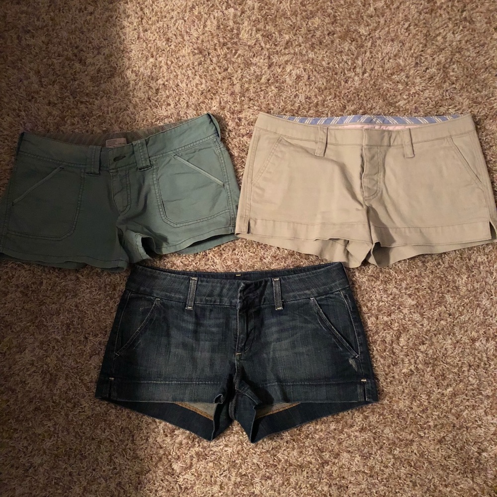 American Eagle Kahki, Green and Jean Shorts Size 8